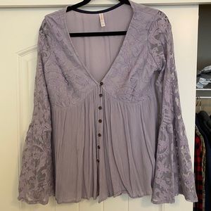 Lavender bell sleeve top